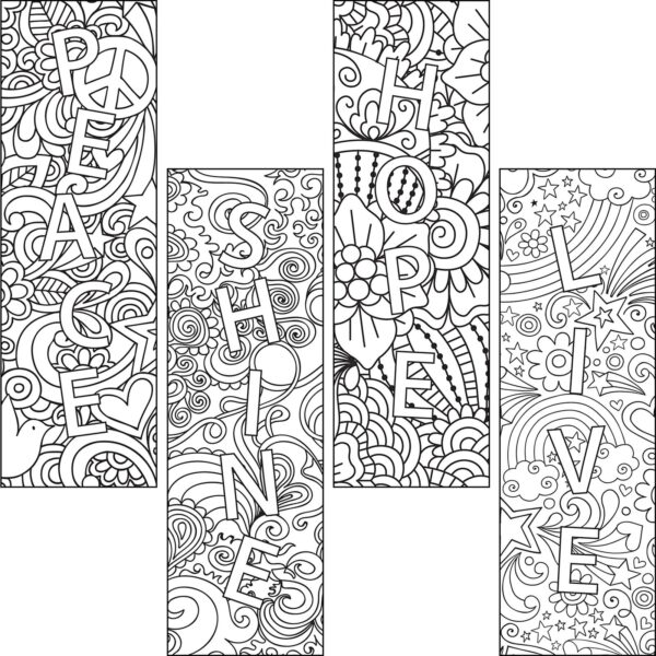 Colour Craze Positive Words Bookmarks